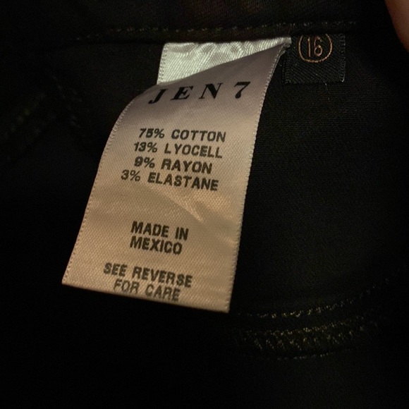 Jen7 by 7 For All Mankind High-Rise Brown Shiny Coated Ankle Skinny Jeans 16 NWT - Picture 11 of 11